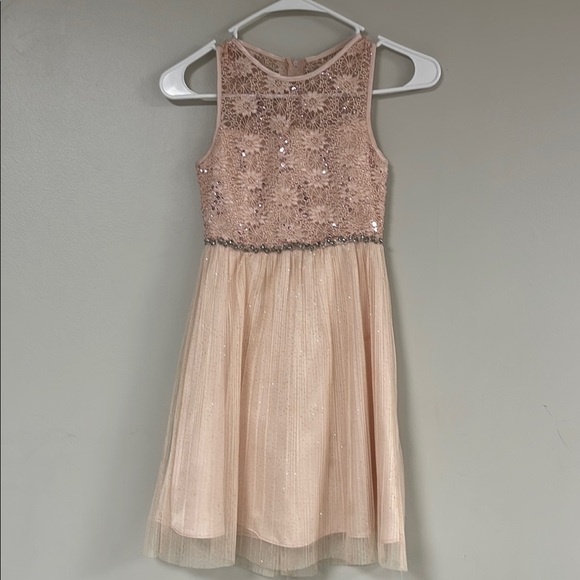 Cream Halter Embellished Ruffled Midi Dress - Picture 2 of 7